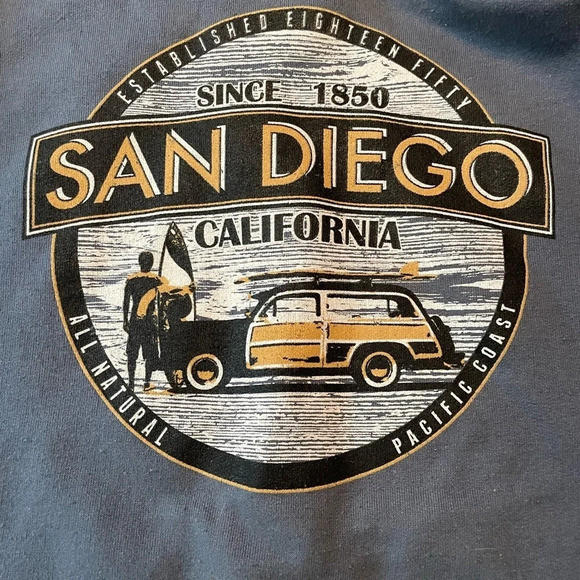 San Diego Hooded Gray Sweatshirt Size M - Picture 2 of 4